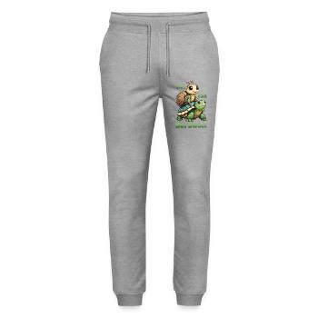 Turtle and Snail - Stanley/Stella Mover Unisex Organic Jogging Trousers - heather grey - Front - Marisol (170cm) & Nik (191cm)