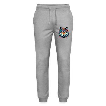 Wolf - Stanley/Stella Mover Unisex Organic Jogging Trousers - heather grey - Front - Marisol (170cm) & Nik (191cm)