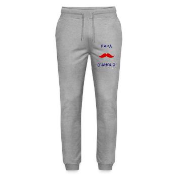 HAPPY FATHER'S DAY. DAD. FATHER's DAY - Stanley/Stella Mover Unisex Organic Jogging Trousers - heather grey - Front - Marisol (170cm) & Nik (191cm)