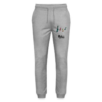 MERCI. MAÎTRESSE. MAÎTRE. MERCI MAÎTRESSE - Pantalon de jogging bio MOVER Stanley/Stella unisexe - gris chiné - Devant - Marisol (170cm) & Nik (191cm)