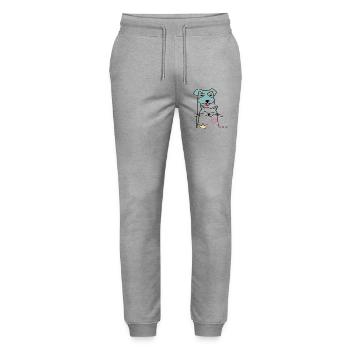 Dog and cat - Stanley/Stella Mover Unisex Organic Jogging Trousers - heather grey - Front - Marisol (170cm) & Nik (191cm)