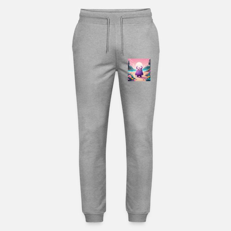 Kleines Monster am Strand - Stanley/Stella Unisex Bio Jogginghose Mover - Grau meliert
