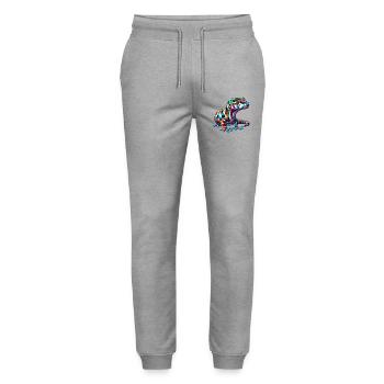 Gecko - Pantalon de jogging bio MOVER Stanley/Stella unisexe - gris chiné - Devant - Marisol (170cm) & Nik (191cm)
