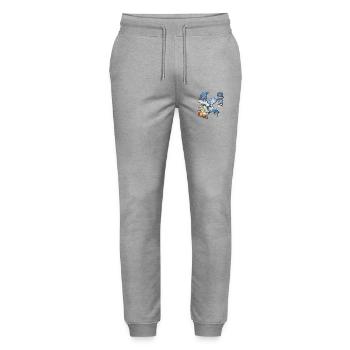 Aquarell Landkarte Rügen - Stanley/Stella Unisex Bio Jogginghose Mover  - Grau meliert - Vorne - Marisol (170cm) & Nik (191cm)
