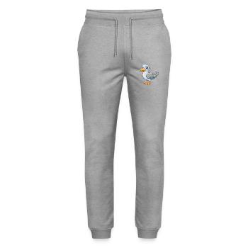 Seagull Cute Mascot Cartoon Character Kawaii - Stanley/Stella Mover Unisex Organic Jogging Trousers - heather grey - Front - Marisol (170cm) & Nik (191cm)
