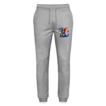 Dragon - Stanley/Stella Mover Unisex Organic Jogging Trousers - heather grey - Front - Marisol (170cm) & Nik (191cm)