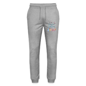 Schule Schulkind - Stanley/Stella Unisex Bio Jogginghose Mover  - Grau meliert - Vorne - Marisol (170cm) & Nik (191cm)