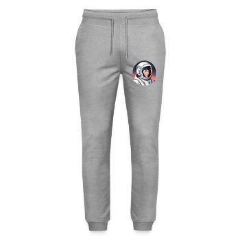 Aventurière Spatiale en Combinaison - Pantalon de jogging bio MOVER Stanley/Stella unisexe - gris chiné - Devant - Marisol (170cm) & Nik (191cm)