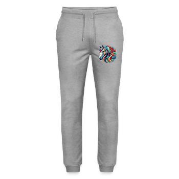 Horse - Stanley/Stella Mover Unisex Organic Jogging Trousers - heather grey - Front - Marisol (170cm) & Nik (191cm)