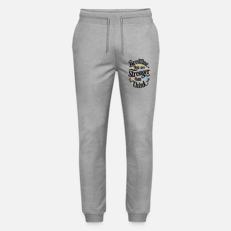 Inspirierende Weisheit Typografie - Stanley/Stella Unisex Bio Jogginghose Mover  - Grau meliert