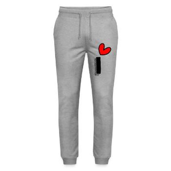 1. 1 Jahr. 1. JAHRESTAG. 1-JÄHRIGES JUBILÄUM - Stanley/Stella Unisex Bio Jogginghose Mover  - Grau meliert - Vorne - Marisol (170cm) & Nik (191cm)