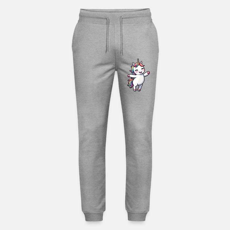 Kinder süßes Cartoon Einhorn - Stanley/Stella Unisex Bio Jogginghose Mover  - Grau meliert