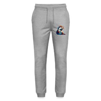 Otter - Stanley/Stella Mover Unisex Organic Jogging Trousers - heather grey - Front - Marisol (170cm) & Nik (191cm)