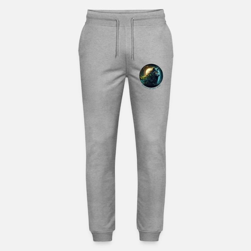 Der Wolf im Nachtwald - Stanley/Stella Unisex Bio Jogginghose Mover  - Grau meliert