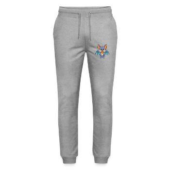 Bat Cute Cartoon Character Kawaii Clipart - Stanley/Stella Mover Unisex Organic Jogging Trousers - heather grey - Front - Marisol (170cm) & Nik (191cm)