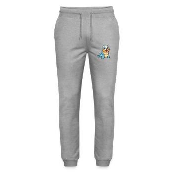 Siegel Niedliche Zeichentrickfigur Kawaii Clipart - Stanley/Stella Unisex Bio Jogginghose Mover  - Grau meliert - Vorne - Marisol (170cm) & Nik (191cm)