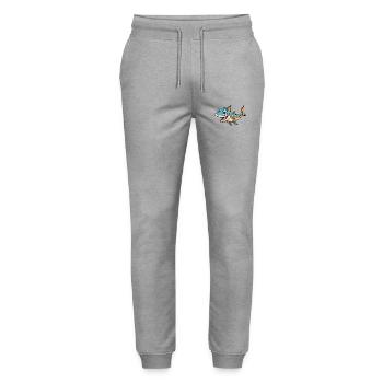 Barracuda Mignon Personnage De Dessin Animé Kawaii Clipart - Pantalon de jogging bio MOVER Stanley/Stella unisexe - gris chiné - Devant - Marisol (170cm) & Nik (191cm)