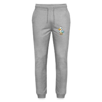 Albatross Cute Cartoon Character Kawaii Clipart - Stanley/Stella Mover Unisex Organic Jogging Trousers - heather grey - Front - Marisol (170cm) & Nik (191cm)