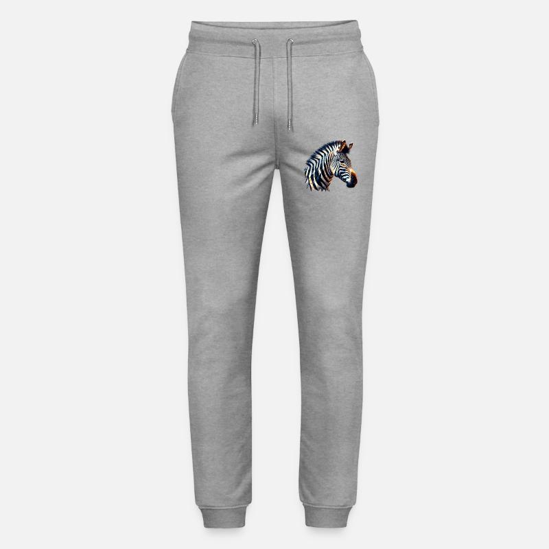 Polygonales Zebra - Stanley/Stella Unisex Bio Jogginghose Mover  - Grau meliert