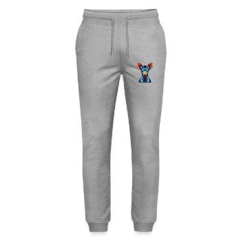 Okapi Colorful Kawaii Cartoon Character Clipart - Stanley/Stella Mover Unisex Organic Jogging Trousers - heather grey - Front - Marisol (170cm) & Nik (191cm)