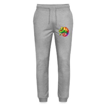 Chameleon - Stanley/Stella Mover Unisex Organic Jogging Trousers - heather grey - Front - Marisol (170cm) & Nik (191cm)