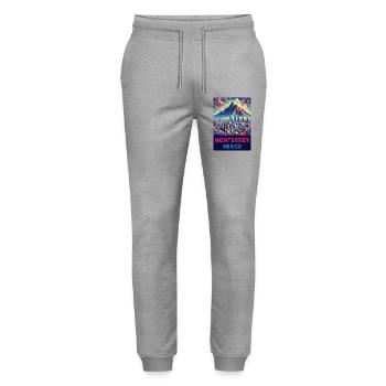 Monterrey Mexico Design - Stanley/Stella Mover Unisex Organic Jogging Trousers - heather grey - Front - Marisol (170cm) & Nik (191cm)