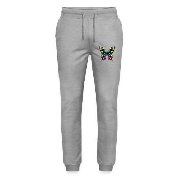 Butterfly Wings Colorful Butterfly Butterflies - Stanley/Stella Mover Unisex Organic Jogging Trousers - heather grey - Front - Marisol (170cm) & Nik (191cm)