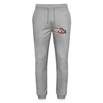 Clown Lippfisch Buntes Kawaii Cartoon Meerestier - Stanley/Stella Unisex Bio Jogginghose Mover  - Grau meliert - Vorne - Marisol (170cm) & Nik (191cm)