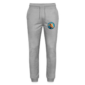 Armadillo Cute Kawaii Cartoon Animal Pet Logo - Stanley/Stella Mover Unisex Organic Jogging Trousers - heather grey - Front - Marisol (170cm) & Nik (191cm)