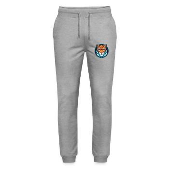 Amur Leopard Cute Kawaii Cartoon Animal Pet Logo - Stanley/Stella Mover Unisex Organic Jogging Trousers - heather grey - Front - Marisol (170cm) & Nik (191cm)