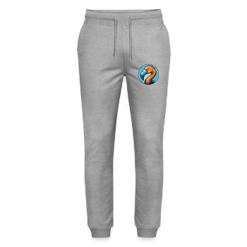 Flamingo Cute Kawaii Cartoon Animal Pet Logo - Stanley/Stella Mover Unisex Organic Jogging Trousers - heather grey - Front - Marisol (170cm) & Nik (191cm)