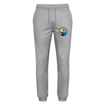 Eidechse Niedliche Kawaii Cartoon Clipart Tier Haustier Logo - Stanley/Stella Unisex Bio Jogginghose Mover  - Grau meliert - Vorne - Marisol (170cm) & Nik (191cm)