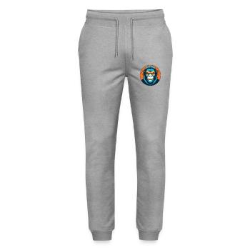 Monkey Cute Kawaii Cartoon Clipart Animal Pet Logo - Stanley/Stella Mover Unisex Organic Jogging Trousers - heather grey - Front - Marisol (170cm) & Nik (191cm)