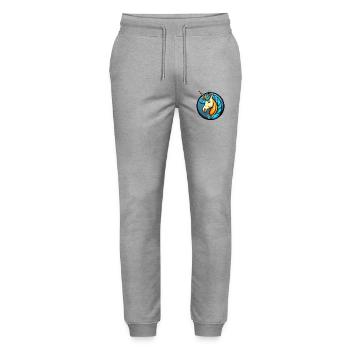 Einhorn Bunte Kawaii Cartoon Figur Clipart - Stanley/Stella Unisex Bio Jogginghose Mover  - Grau meliert - Vorne - Marisol (170cm) & Nik (191cm)