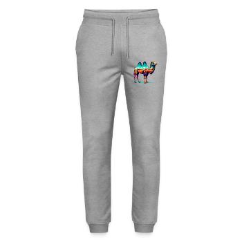 Camel - Stanley/Stella Mover Unisex Organic Jogging Trousers - heather grey - Front - Marisol (170cm) & Nik (191cm)