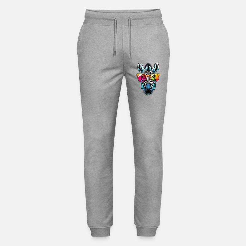 Zebra mit Sonnenbrille - Stanley/Stella Unisex Bio Jogginghose Mover  - Grau meliert