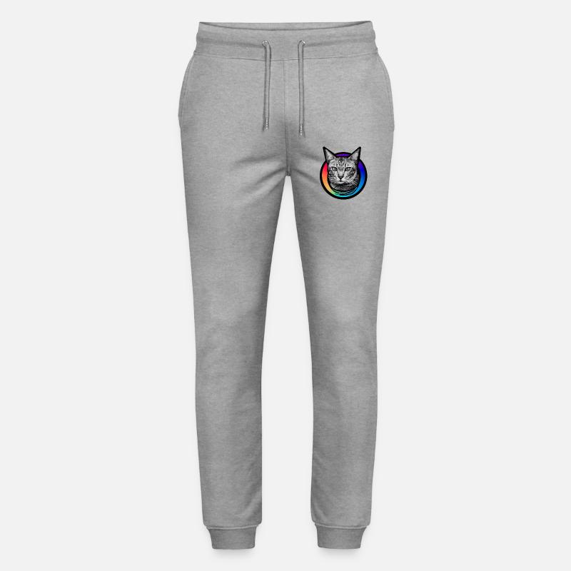 Regenbogen-Katze - Stanley/Stella Unisex Bio Jogginghose Mover  - Grau meliert