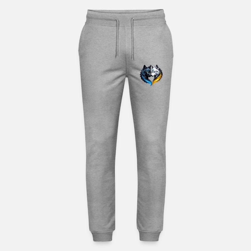 Majestätische Wolfsköpfe. - Stanley/Stella Unisex Bio Jogginghose Mover  - Grau meliert