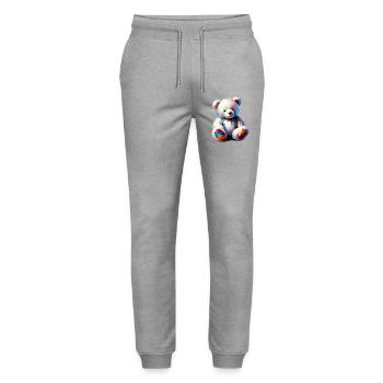Orso Orsacchiotto Ours en peluche - Pantalon de jogging bio MOVER Stanley/Stella unisexe - gris chiné - Devant - Marisol (170cm) & Nik (191cm)