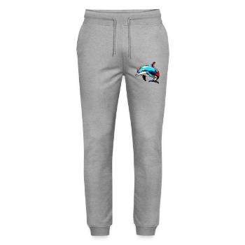 Dolphin - Stanley/Stella Mover Unisex Organic Jogging Trousers - heather grey - Front - Marisol (170cm) & Nik (191cm)