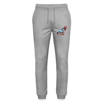 Esel-Maultier - Stanley/Stella Unisex Bio Jogginghose Mover  - Grau meliert - Vorne - Marisol (170cm) & Nik (191cm)
