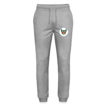 Ocicat Chat Race Dessin Animé Kawaii Animal Animal Pet - Pantalon de jogging bio MOVER Stanley/Stella unisexe - gris chiné - Devant - Marisol (170cm) & Nik (191cm)