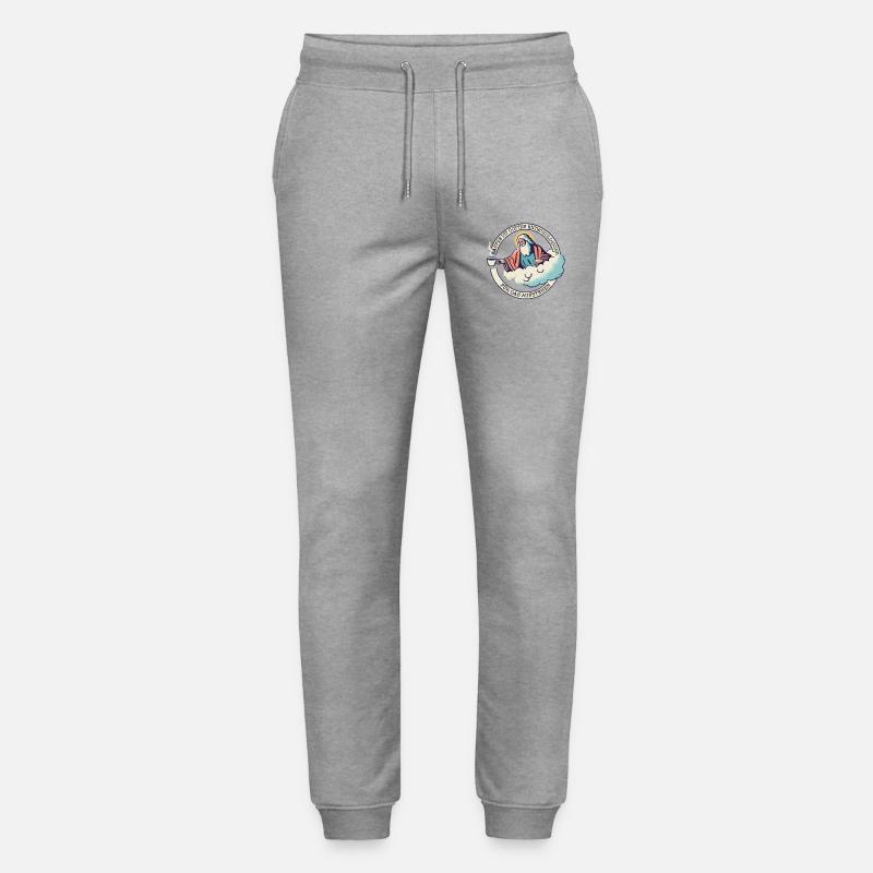 LE CAFÉ EST L’EXCUSE DE DIEU POUR SE LEVER - Pantalon de jogging bio MOVER Stanley/Stella unisexe - gris chiné