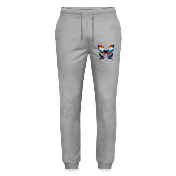 Schmetterling - Stanley/Stella Unisex Bio Jogginghose Mover  - Grau meliert - Vorne - Marisol (170cm) & Nik (191cm)