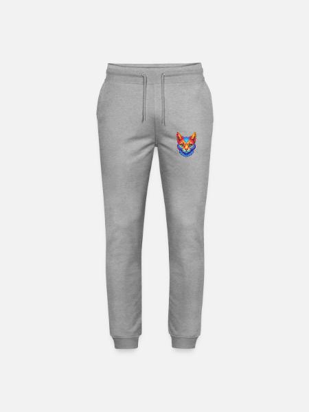Europäische Kurzhaarkatze Rasse Cartoon Kawaii Tier - Stanley/Stella Unisex Bio Jogginghose Mover - Grau meliert