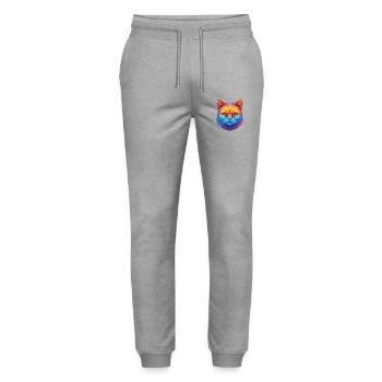 Britisch Kurzhaar Katze Rasse Karikatur Kawaii Tier - Stanley/Stella Unisex Bio Jogginghose Mover  - Grau meliert - Vorne - Marisol (170cm) & Nik (191cm)