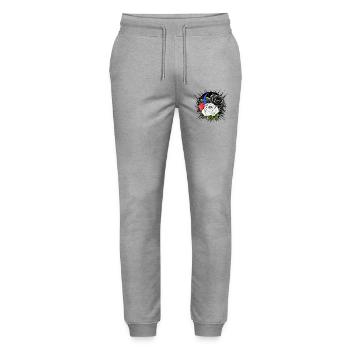 Gloomy roses with moon and thorns - Stanley/Stella Mover Unisex Organic Jogging Trousers - heather grey - Front - Marisol (170cm) & Nik (191cm)