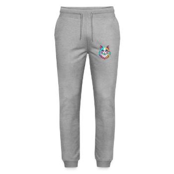 Ragdoll Katze Rasse Cartoon Kawaii Tier Haustier - Stanley/Stella Unisex Bio Jogginghose Mover  - Grau meliert - Vorne - Marisol (170cm) & Nik (191cm)