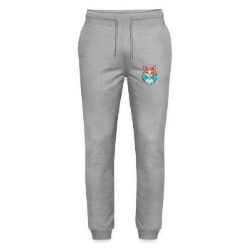 Gingembre Chat à poil long Race Dessin animé Kawaii Animal Pe - Pantalon de jogging bio MOVER Stanley/Stella unisexe - gris chiné - Devant - Marisol (170cm) & Nik (191cm)