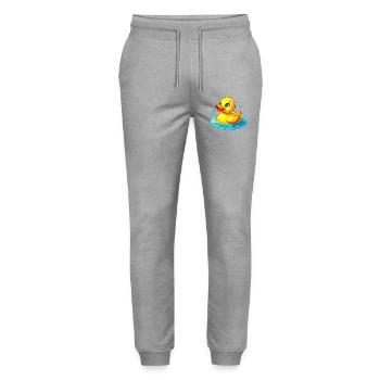 Duckling Duck Duck Duck - Stanley/Stella Mover Unisex Organic Jogging Trousers - heather grey - Front - Marisol (170cm) & Nik (191cm)